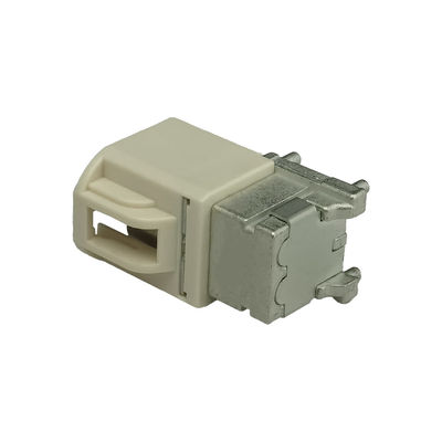 Mini Fakra Connector Type PCB/Panel Mount Right Angle Through Hole White B Code