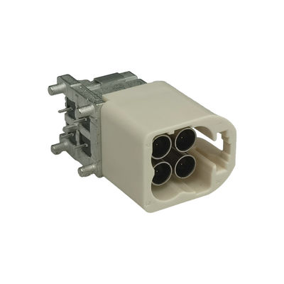 Mini Fakra Connector Type PCB/Panel Mount Right Angle Through Hole White B Code