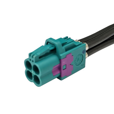 Brass Car Mini FAKRA Coaxial Cable 4 Pin Z Code 4 In 1 50 Ohm
