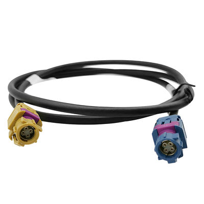 Blue Coaxial FAKRA C Female , Straight FAKRA Connector Assembly