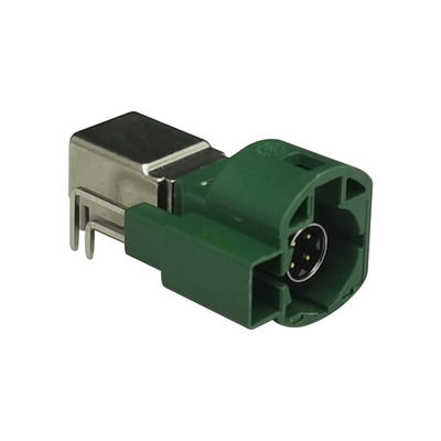 4+2Pin FAKRA HSD Connector Right Angle Type Green Color For Car Radio